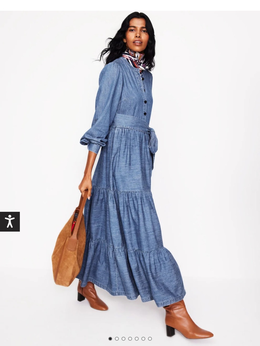 Boden denim midi/maxi dress